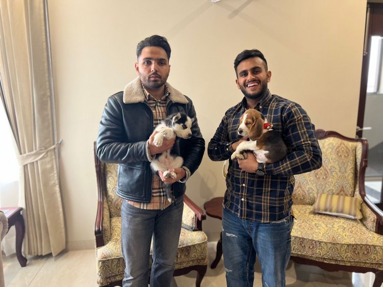 Youtuber Pulkit Vamp gifts Husky puppy to Punjabi singer Prem Dhillon