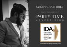 Sunny Chatterjee Wins International Design Award 2025 for Party Time Advertising